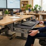 adjustable height keyboard tray
