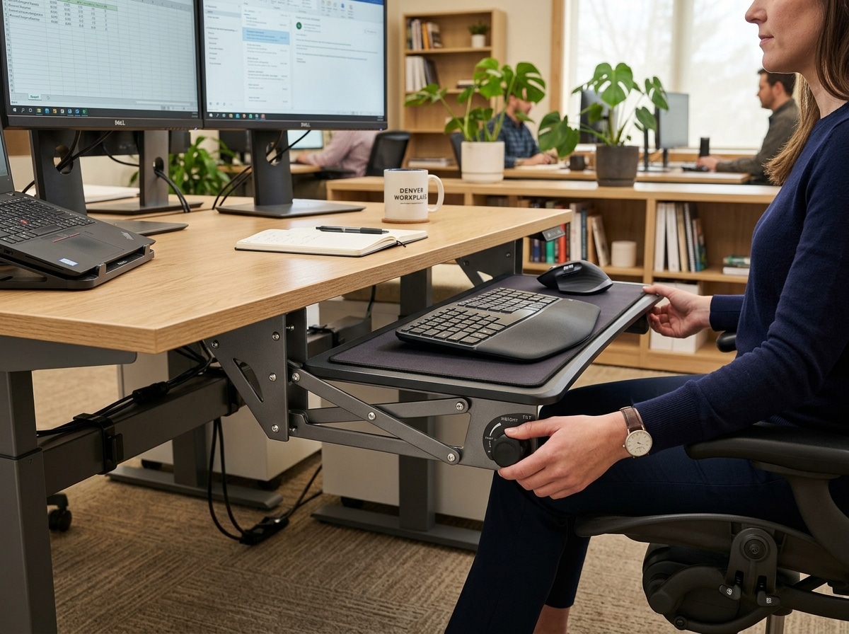 adjustable height keyboard tray