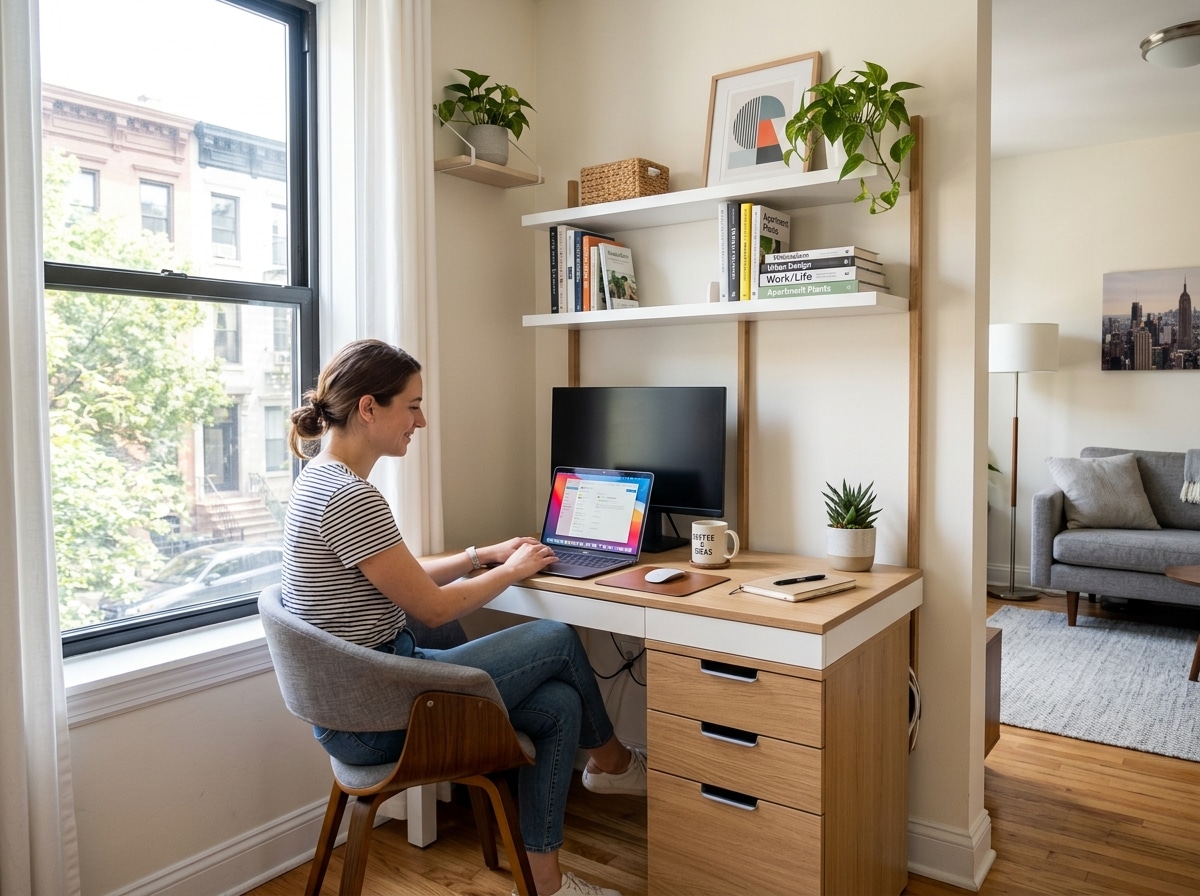 desk and storage for small spaces