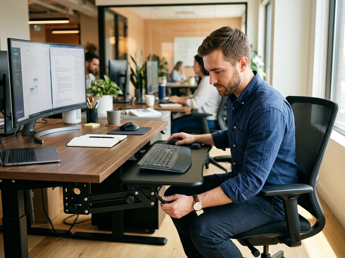 adjustable keyboard tray setup