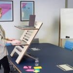 adjustable height work table with drawers